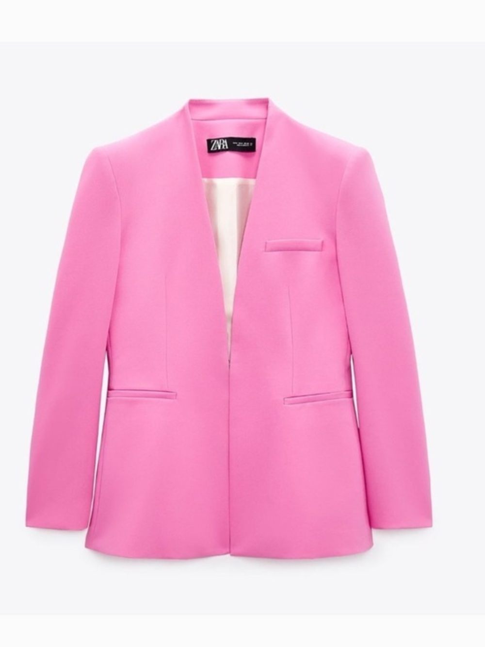 Zara Pink Open-Front Blazer Jacket